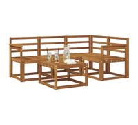 vidaXL Conjunto de sofás de Exterior 5 pcs Natural, Sofá seccional de jardín, Muebles Modernos para Exteriores, Lounge cómodo para el Patio, Asientos Ideales para la terraza, un Conjunto para Vivir a