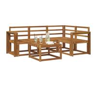 vidaXL Conjunto de sofás de Exterior 5 pcs Natural, Sofá seccional de jardín, Muebles Modernos para Exteriores, Lounge cómodo para el Patio, Asientos Ideales para la terraza, un Conjunto para Vivir a