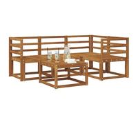 vidaXL Conjunto de sofás de Exterior 5 pcs Natural, Sofá seccional de jardín, Muebles Modernos para Exteriores, Lounge cómodo para el Patio, Asientos Ideales para la terraza, un Conjunto para Vivir a