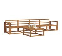 vidaXL Conjunto de sofás de Exterior 5 pcs Natural, Sofá seccional Exterior Moderno, Conjunto para jardín, Muebles de Patio duraderos para la Comodidad del Patio Trasero y Asientos Junto a la Piscina