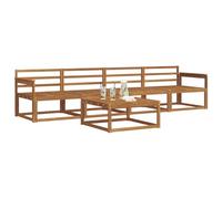 vidaXL Conjunto de sofás de Exterior 5 pcs Natural, Sofá seccional Exterior Moderno, Conjunto para jardín, Muebles de Patio duraderos para la Comodidad del Patio Trasero y Asientos Junto a la Piscina