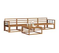 vidaXL Conjunto de sofás de Exterior 5 pcs Natural, Sofá seccional Exterior Moderno, Conjunto para jardín, Muebles de Patio duraderos para la Comodidad del Patio Trasero y Asientos Junto a la Piscina