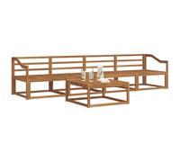 vidaXL Conjunto de sofás de Exterior 5 pcs Natural, Sofá seccional Exterior Moderno, Conjunto para jardín, Muebles de Patio duraderos para la Comodidad del Patio Trasero y Asientos Junto a la Piscina