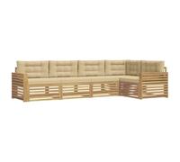 vidaXL Conjunto de sofás de Exterior 5 pcs y Beige 331 x 172,5 x 73 cm, Sofa de Patio, Mueble de Jardín Resistente al Clima, Conjunto Seccional para un Estilo Moderno y Comodidad
