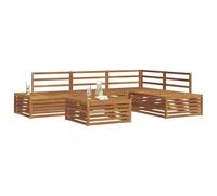 vidaXL Conjunto de sofás de Exterior 5 Pieza Natural, Conjunto de jardín, sofá Modular Moderno, Muebles Exteriores para terraza, Asientos cómodos y duraderos