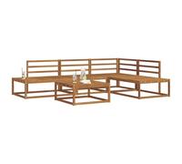 vidaXL Conjunto de sofás de Exterior 5 Pieza Natural, Sofá Moderno de Acacia para jardín y terraza, Modular, Resistente a la Intemperie, Muebles de Lounge para Patio