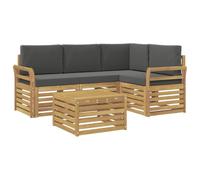 vidaXL Conjunto de sofás de Exterior 5 uds. Blanco y Antracita