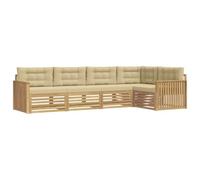 vidaXL Conjunto de sofás de Exterior 5 uds. y Beige Poliéster