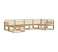 vidaXL Conjunto de sofás de Exterior 6 pcs Blanco 329 x 170,5 x 73 cm, Sofá de Patio, Moderno sofá seccional Exterior, mobiliario Resistente al Clima para tu jardín