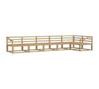 vidaXL Conjunto de sofás de Exterior 6 pcs Blanco 404 x 166,5 x 73 cm, Juego de Lounge de Acacia, Sofá Exterior Moderno, Sofá Modular Resistente, Sección de Jardín, Relájate en el Patio