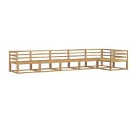 vidaXL Conjunto de sofás de Exterior 6 pcs Blanco 404 x 166,5 x 73 cm, Juego de Lounge de Acacia, Sofá Exterior Moderno, Sofá Modular Resistente, Sección de Jardín, Relájate en el Patio