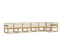 vidaXL Conjunto de sofás de Exterior 6 pcs Blanco 406 x 168,5 x 73 cm, Juego de Lounge de Acacia, Sofá Exterior Moderno, Sofá Modular Resistente, Sección de Jardín, Relájate en el Patio