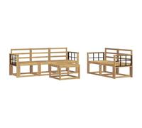 vidaXL Conjunto de sofás de Exterior 6 pcs Blanco 59 x 59 x 37 cm, Sofá Exterior de jardín, Mueble Modular Moderno, Lounge en Patio, Conjunto para Relajarse en terraza