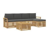 vidaXL Conjunto de sofás de Exterior 6 pcs Blanco y Antracita, Muebles de jardín, sofá Moderno para Exterior, Conjunto seccional, hamacas cómodas para la terraza