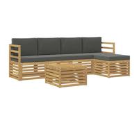 vidaXL Conjunto de sofás de Exterior 6 pcs Blanco y Antracita, Muebles de jardín, sofá Moderno para Exterior, Conjunto seccional, hamacas cómodas para la terraza