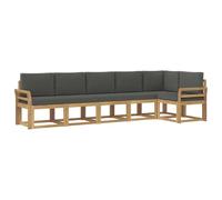 vidaXL Conjunto de sofás de Exterior 6 pcs Blanco y Antracita, Sofá de jardín Moderno, Conjunto de sección para Patio, Muebles Resistentes al Clima para terraza