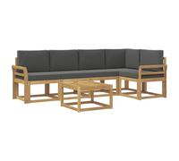 vidaXL Conjunto de sofás de Exterior 6 pcs Blanco y Antracita, Sofá de jardín, Muebles seccionales Modernos para Exteriores, Asientos duraderos para terrazas, Conjunto de Lounge cómodo para el Patio