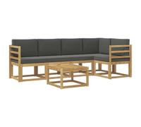 vidaXL Conjunto de sofás de Exterior 6 pcs Blanco y Antracita, Sofá de jardín, Muebles seccionales Modernos para Exteriores, Asientos duraderos para terrazas, Conjunto de Lounge cómodo para el Patio