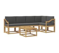 vidaXL Conjunto de sofás de Exterior 6 pcs Blanco y Antracita, Sofá de jardín, Muebles seccionales Modernos para Exteriores, Asientos duraderos para terrazas, Conjunto de Lounge cómodo para el Patio