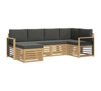 vidaXL Conjunto de sofás de Exterior 6 pcs Blanco y Antracita, Sofá Exterior, Moderno y seccional, para jardín, Muebles de Patio, Conjunto cómodo para terraza