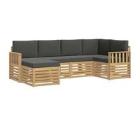 vidaXL Conjunto de sofás de Exterior 6 pcs Blanco y Antracita, Sofá Exterior, Moderno y seccional, para jardín, Muebles de Patio, Conjunto cómodo para terraza