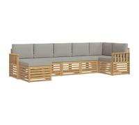 vidaXL Conjunto de sofás de Exterior 6 pcs Blanco y Gris Claro, Descubre Sofás Exteriores Modernos, Muebles Seccionales para Terrazas, y Lounges de Jardín para Tu Patio