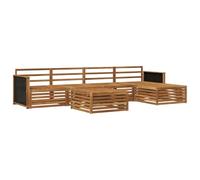 vidaXL Conjunto de sofás de Exterior 6 pcs Natural 79 x 79 x 37 cm, Sofá de Patio, Conjunto Moderno, Resistente al Clima, Relajación en el Jardín, Asientos para Espacios Fuera