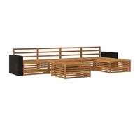 vidaXL Conjunto de sofás de Exterior 6 pcs Natural 79 x 79 x 37 cm, Sofá de Patio, Conjunto Moderno, Resistente al Clima, Relajación en el Jardín, Asientos para Espacios Fuera