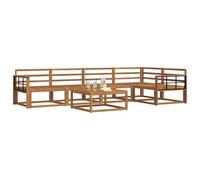 vidaXL Conjunto de sofás de Exterior 6 pcs Natural, Conjunto de Muebles para el Jardín, Sofá de Patio Moderno, Lounge Modular Duradero, Asientos para Exteriores en Jardín, Junto a la Piscina
