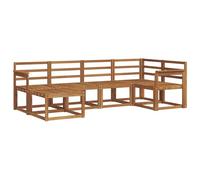 vidaXL Conjunto de sofás de Exterior 6 pcs Natural, Juego de sofá para Exteriores, salón Moderno en la terraza, Muebles de jardín duraderos, seccional, Asientos para la terraza
