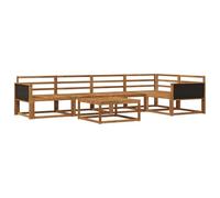 vidaXL Conjunto de sofás de Exterior 6 pcs Natural, Set de Exteriores Moderno, sofá Resistente al Clima, Asientos de Piscina, rincón Acogedor para el jardín