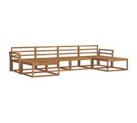 vidaXL Conjunto de sofás de Exterior 6 pcs Natural, Sofá de jardín Moderno, Conjunto Resistente, Asientos Elegantes para Patio, Muebles de Acacia, Piscina