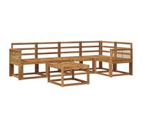 vidaXL Conjunto de sofás de Exterior 6 pcs Natural, Sofá de jardín, Muebles seccionales Modernos para Exteriores, Asientos duraderos para terrazas, Conjunto de Lounge cómodo para el Patio