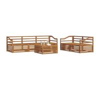 vidaXL Conjunto de sofás de Exterior 6 pcs Natural, Sofá Moderno para Exteriores, Conjunto seccional para Patio, Mueble Duradero, Comodidad en terraza