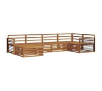vidaXL Conjunto de sofás de Exterior 6 pcs Natural, Sofá Moderno para Exteriores, Resistente Set seccional para jardín, cómodo Mueble de terraza