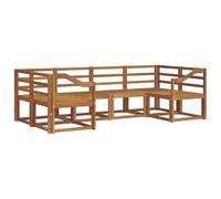 vidaXL Conjunto de sofás de Exterior 6 pcs Natural, Sofá sectional de Madera de Acacia, Muebles Modernos para Patio, solución de Asientos para jardín, decoración para el Patio Trasero