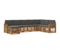 vidaXL Conjunto de sofás de Exterior 6 pcs Natural y Antracita, Sofá de jardín, Moderno y Resistente, terraza y Patio, ¡Comoda y estilosa