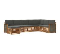 vidaXL Conjunto de sofás de Exterior 6 pcs Natural y Antracita, Sofá de jardín, Moderno y Resistente, terraza y Patio, ¡Comoda y estilosa