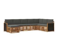 vidaXL Conjunto de sofás de Exterior 6 pcs Natural y Antracita, Sofá de jardín, Moderno y Resistente, terraza y Patio, ¡Comoda y estilosa