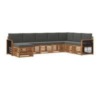 vidaXL Conjunto de sofás de Exterior 6 pcs Natural y Antracita, Sofá de jardín, Moderno y Resistente, terraza y Patio, ¡Comoda y estilosa