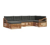 vidaXL Conjunto de sofás de Exterior 6 pcs Natural y Antracita, Sofá Moderno para Exteriores, Resistente Set seccional para jardín, cómodo Mueble de terraza