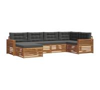 vidaXL Conjunto de sofás de Exterior 6 pcs Natural y Antracita, Sofá Moderno para Exteriores, Resistente Set seccional para jardín, cómodo Mueble de terraza