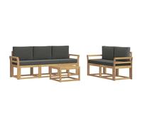 vidaXL Conjunto de sofás de Exterior 6 pcs, Sofá Exterior de jardín, Mueble Modular Moderno, Lounge en Patio, Conjunto para Relajarse en terraza