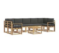 vidaXL Conjunto de sofás de Exterior 6 pcs, Sofá Moderno para Exteriores, Asientos Flexibles, Madera de Acacia, Patio, jardín Modular, sección de jardín