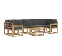 vidaXL Conjunto de sofás de Exterior 6 pcs, Sofá Moderno para Exteriores, Asientos Flexibles, Madera de Acacia, Patio, jardín Modular, sección de jardín