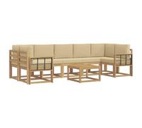 vidaXL Conjunto de sofás de Exterior 6 pcs, Sofá Moderno para Exteriores, Asientos Flexibles, Madera de Acacia, Patio, jardín Modular, sección de jardín