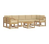 vidaXL Conjunto de sofás de Exterior 6 pcs, Sofá Moderno para Exteriores, Asientos Flexibles, Madera de Acacia, Patio, jardín Modular, sección de jardín