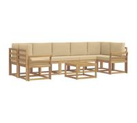 vidaXL Conjunto de sofás de Exterior 6 pcs, Sofá Moderno para Exteriores, Asientos Flexibles, Madera de Acacia, Patio, jardín Modular, sección de jardín