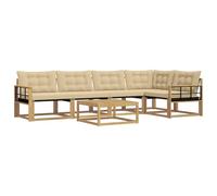 vidaXL Conjunto de sofás de Exterior 6 pcs y Beige 79 x 79 x 37 cm, Sofá de jardín, Moderno y Acogedor, para terraza, salón al Aire Libre, Ideal para Relajarse con Estilo