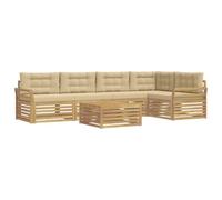vidaXL Conjunto de sofás de Exterior 6 pcs y Beige 79 x 79 x 37 cm, Sofá Seccional para Patio, Conjunto Moderno Externo, Muebles Resistentes al Clima, Asientos Cómodos